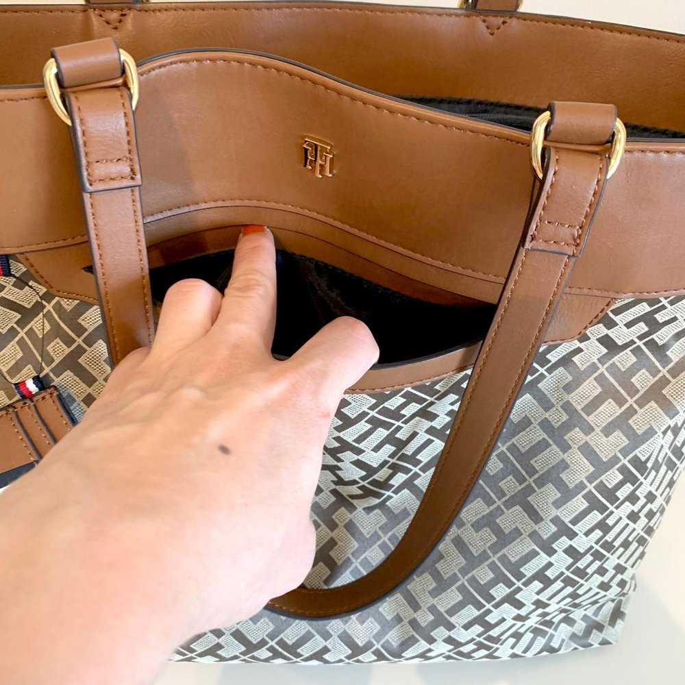 Tommy Hilfiger Shopper Purse W Pouch Shoulder Bag - Picture 3 of 7